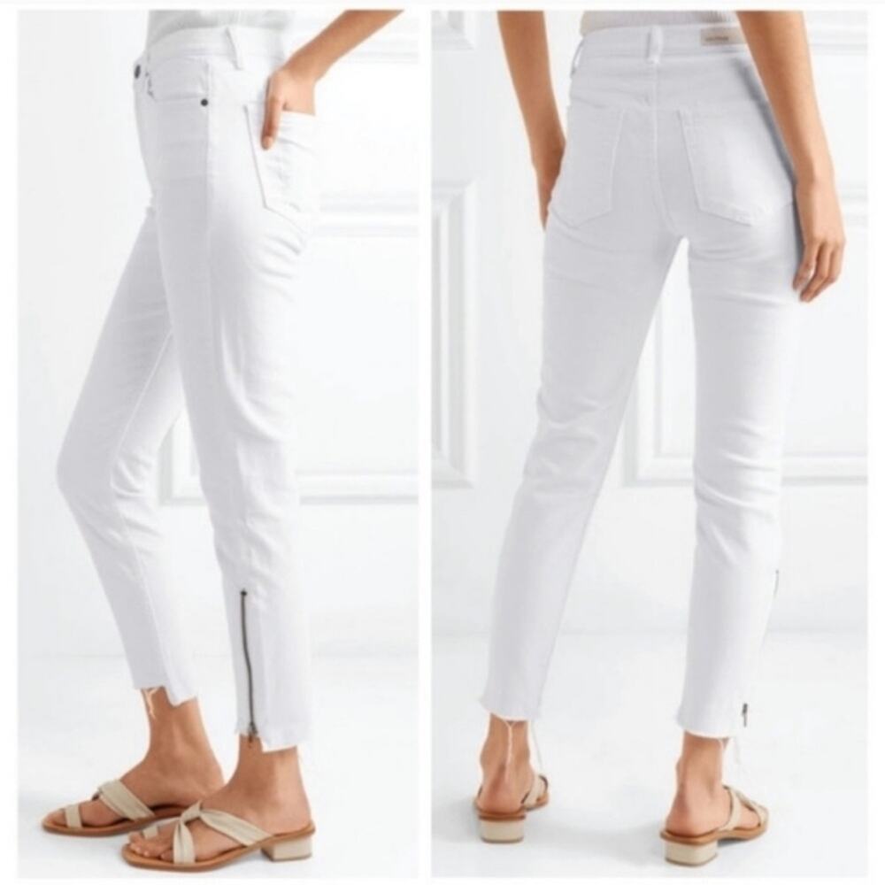 GRLFRND | Women’s The Kendall High Rise Ankle Zipper Jeans White Noise Denim 26
